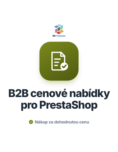 Modul B2B cenových nabídek pro PrestaShop: poptávka, nabídka a nákup za dohodnutou cenu