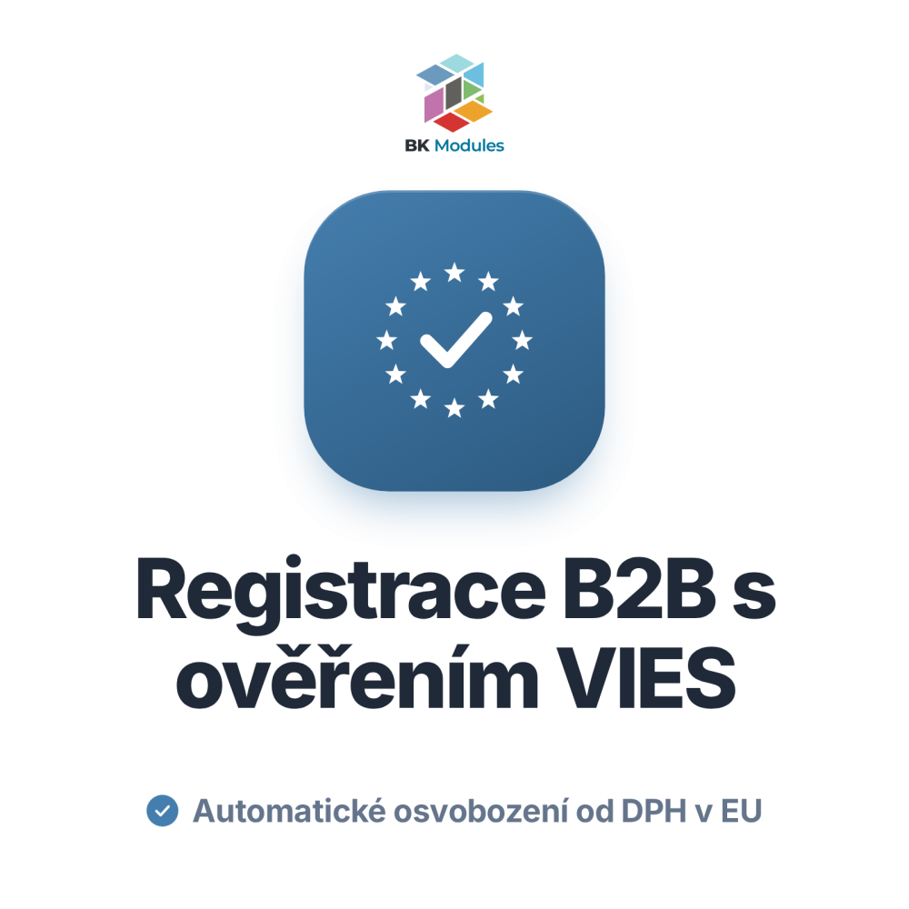 B2B modul a evropské DIČ pro PrestaShop s ověřením VIES