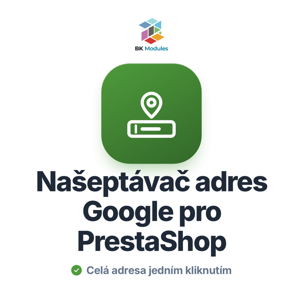 Modul našeptávače adres Google pro PrestaShop