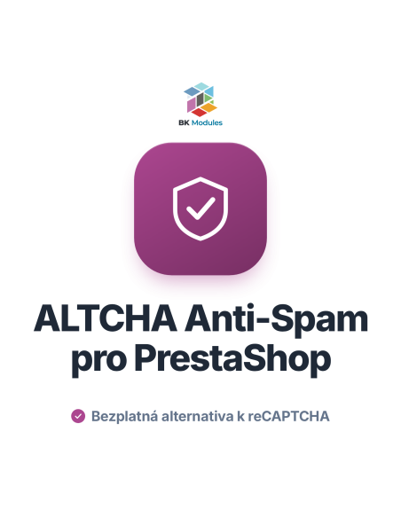 Antispamový modul ALTCHA pro PrestaShop, alternativa k reCAPTCHA