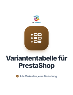 Variantentabelle für PrestaShop: Schnellbestellung nach Größe und Farbe