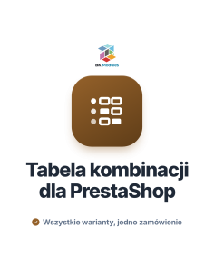 Tabela kombinacji dla PrestaShop: szybkie zamówienie według rozmiaru i koloru