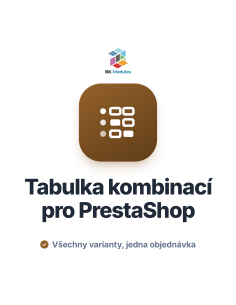 Tabulka kombinací pro PrestaShop: rychlá objednávka podle velikosti a barvy