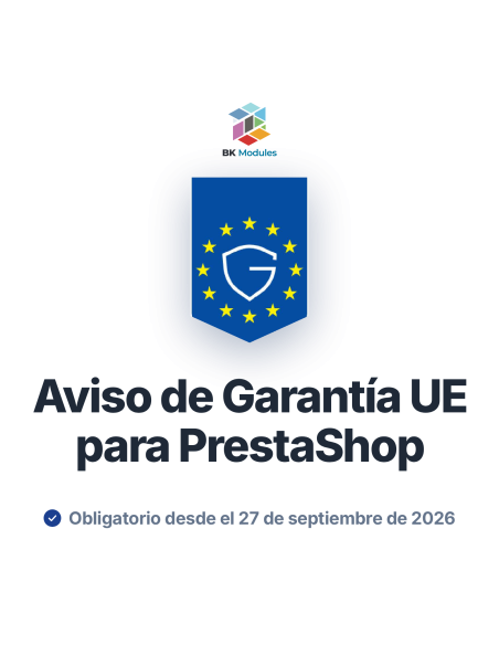 Módulo del aviso de garantía UE para PrestaShop