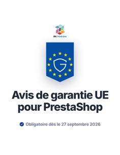 Avis de Garantie UE pour PrestaShop — Règlement (UE) 2025/1960
