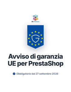 Avviso di Garanzia UE per PrestaShop — Regolamento (UE) 2025/1960