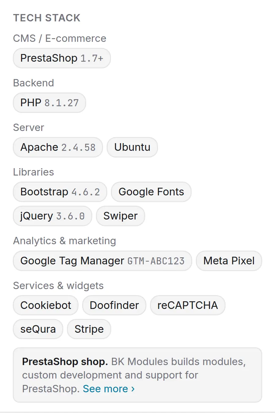 Tech stack, if you turn it on